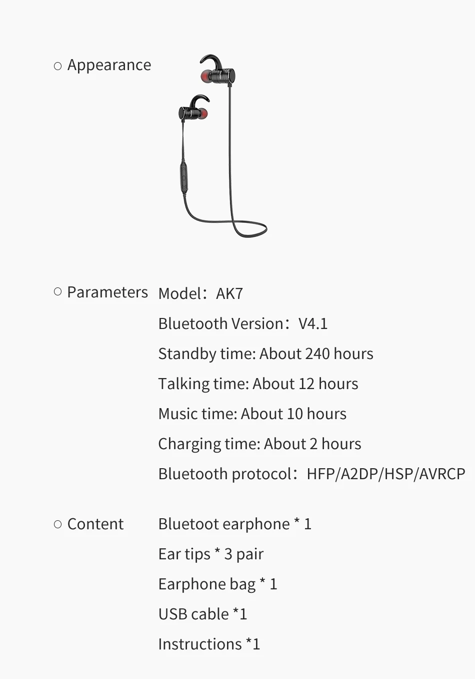 AWEI AK7 беспроводные наушники Bluetooth Heaphone Магнитная гарнитура спортивные наушники беспроводные наушники для iPhone 7 8 6