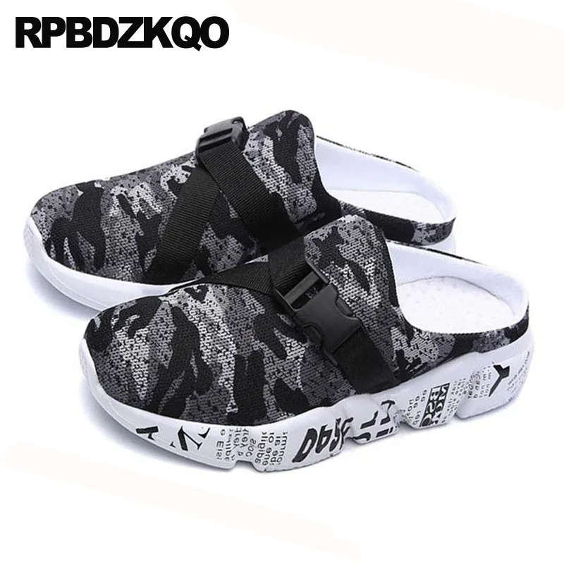 Для размера плюс дышащие шлепанцы без задника с открытыми пальцами резиновые