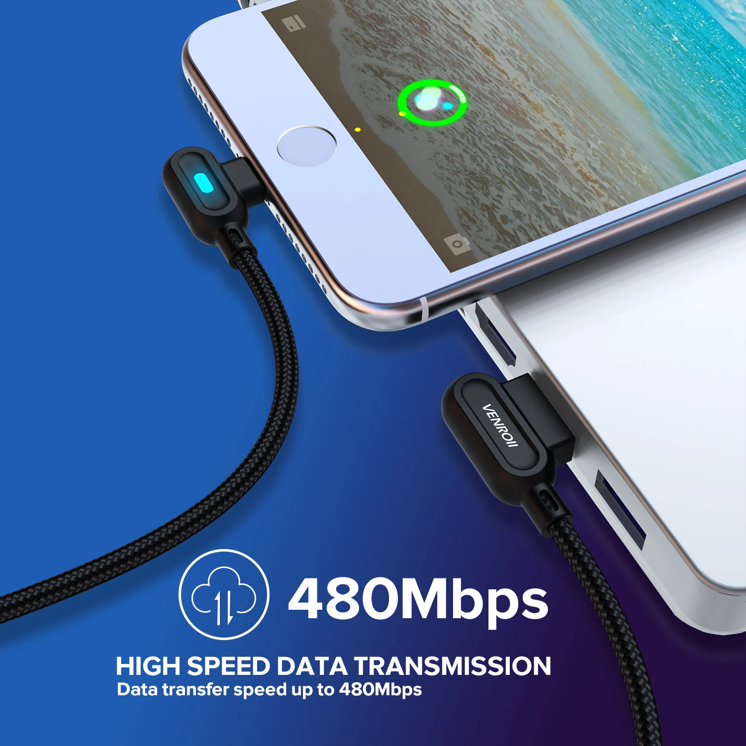 Venroii кабель Micro USB 1 м 2.4A для быстрой зарядки и синхронизации данных для samsung J5 S7 Xiaomi Redmi Note 3 4 5 huawei Honor 7