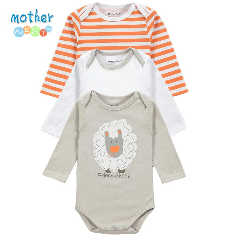 3 ПК / серия Первоначально марка младенца Мальчики Bodysuit Девочки боди Одежда для
