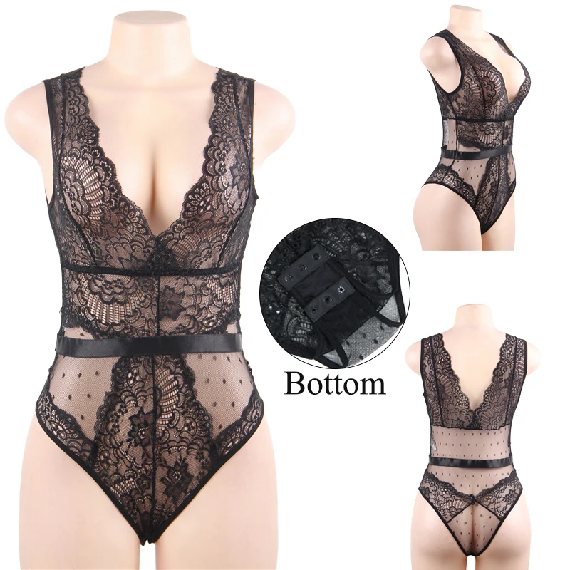 

Ladies Playsuit 2019 Floral Lace Bodysuit High Quality Stretchy Body Suit Jumpsuit Plus Size Sexy Female Body for Women RW80807