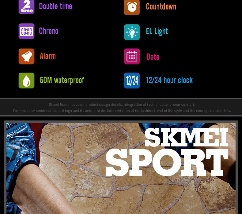 SKMEI спортивные часы мужские Цифровые многофункциональные простые хронограф 50 м водонепроницаемые часы с будильником дисплей недели наручные часы 1213