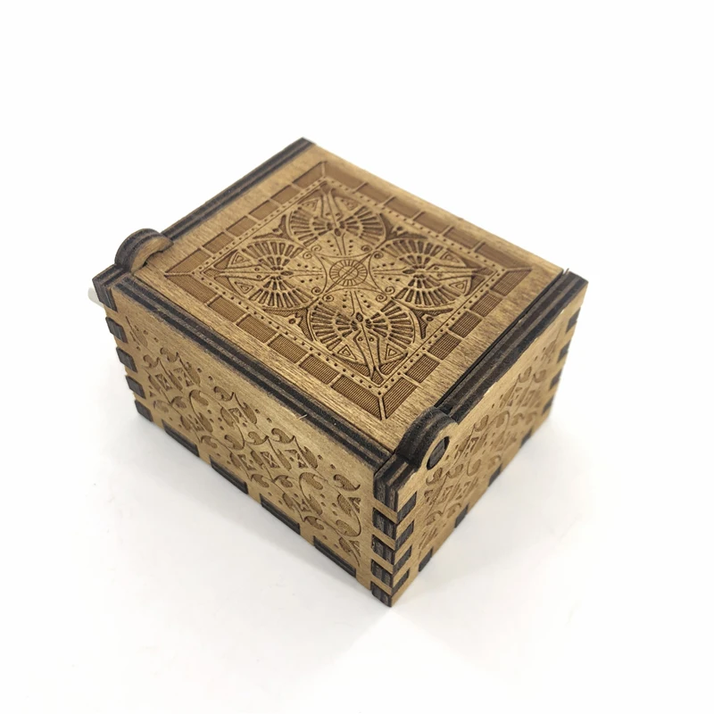 Античный резной деревянный ручной рукоятки Let It Go музыкальная шкатулка