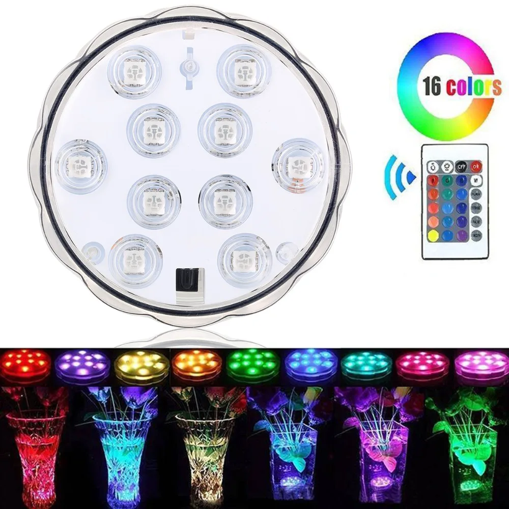 16 ярких 10 светодиодных водонепроницаемых погружных аквариумов RGB Освещение для