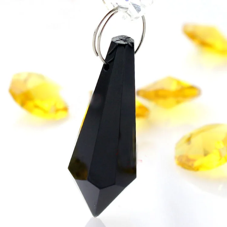 Подвеска в виде сосулек из черного хрусталя 20 шт./лот 36 мм детали для люстры