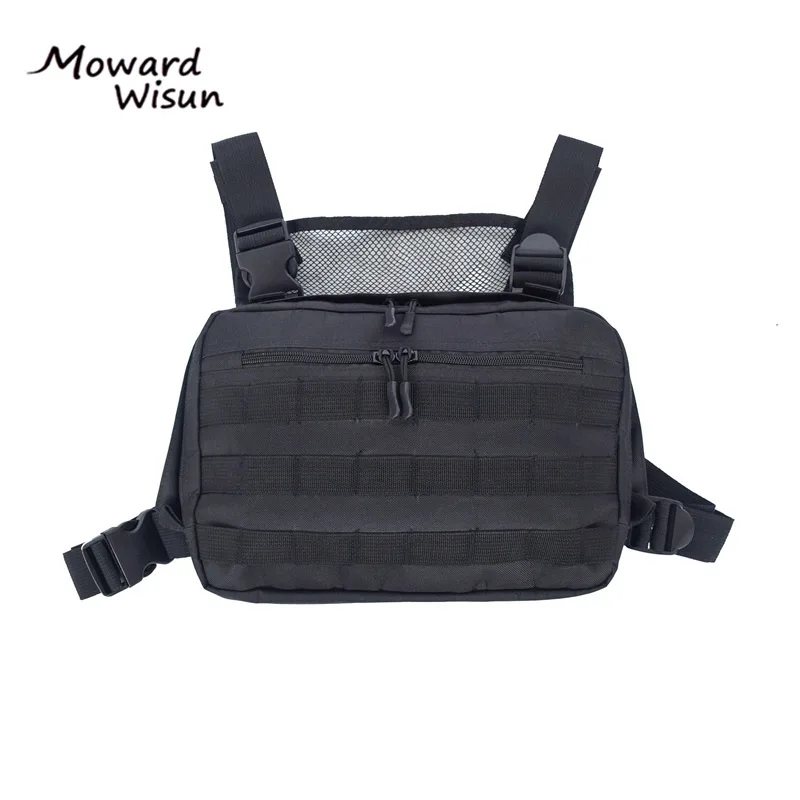 Горячая Черный для мужчин груди мешок Регулируемый Оксфорд боевой разгрузочный