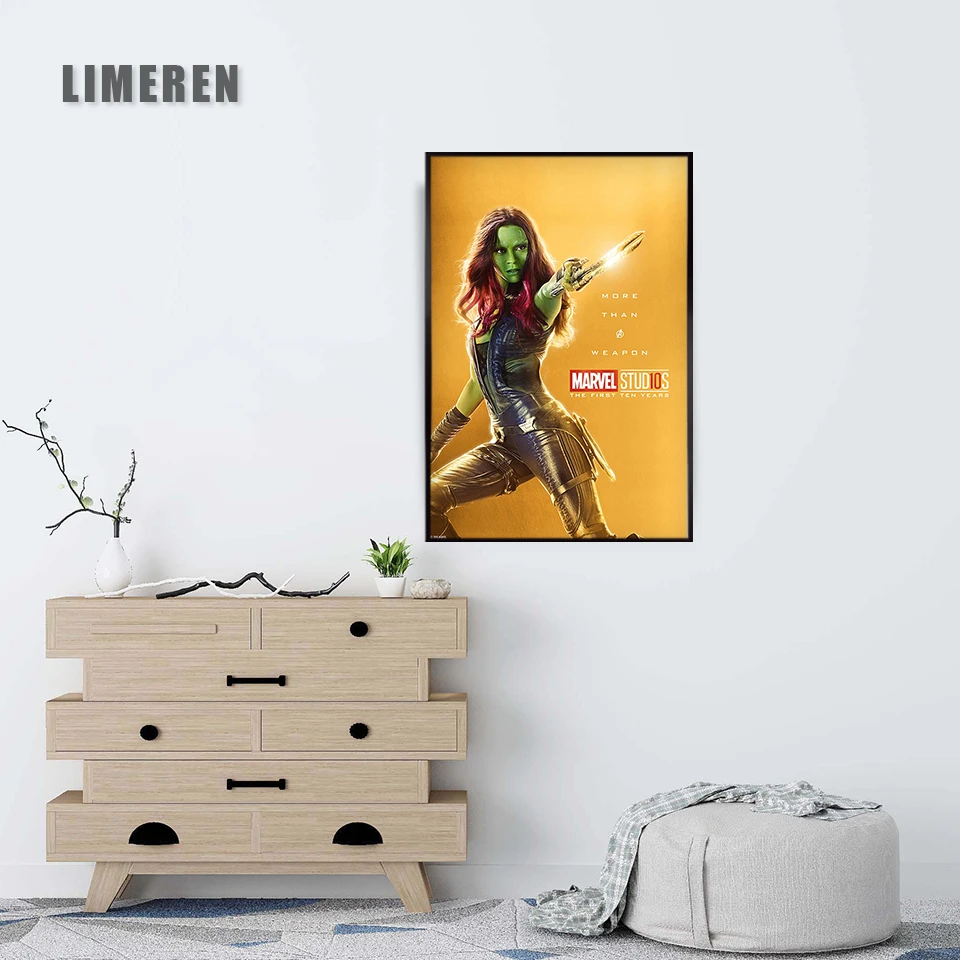 Фильм Marvel первые десять лет Groot оружие мусор панда все Супергерои живопись