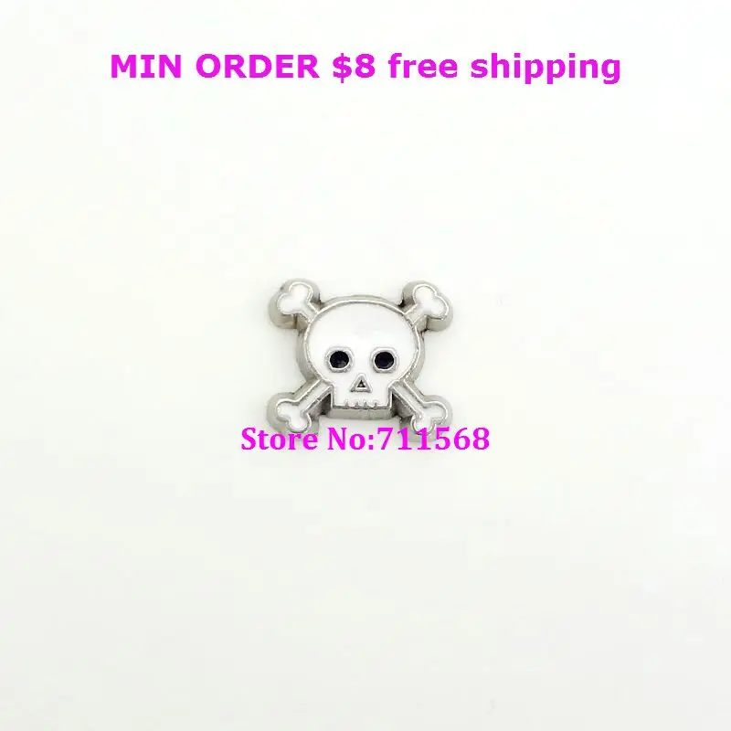 Rose/White Crossbones Floating Charms Skull For Living Glass Magnetic Locket DIY Finding Accessories | Украшения и аксессуары