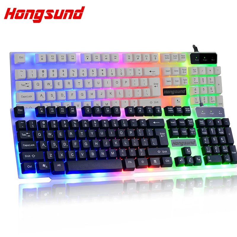 7 цветов подсветка игровая клавиатура геймер Teclado игровая Проводная USB клавиатура с подобным механическим ощущением плавающий светодиодный с подсветкой
