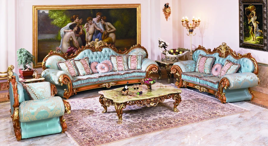 Роскошный европейский стиль антикварных старинных уютная гостиная диван |
