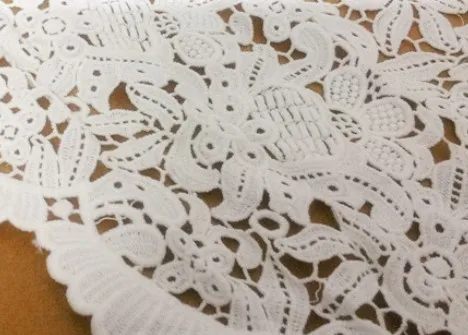 1 yard width 11.81&quot 30cm white high quality cotton water soluble lace trim ribbon for dress/skirt fabric SL4K196 | Дом и сад