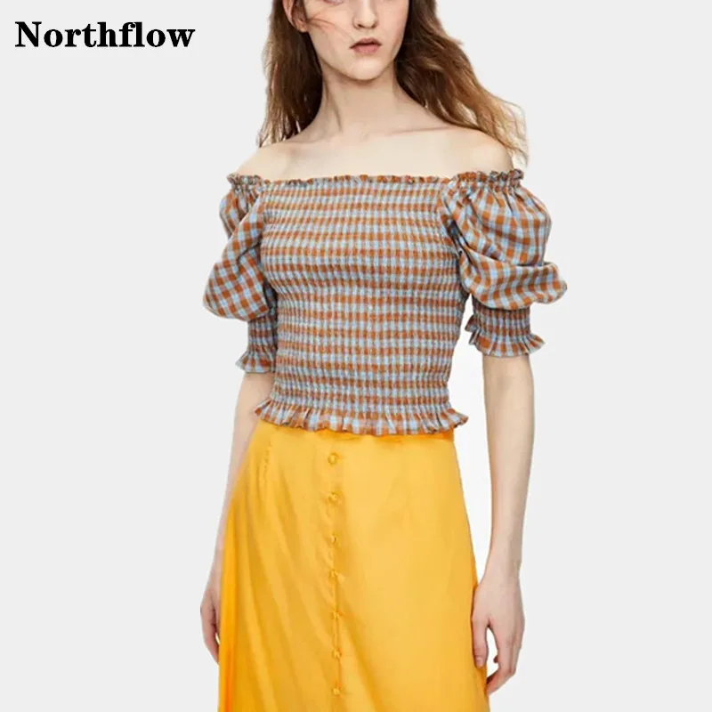 Northflow 2019 blusas блузка mujer de moda кимоно английский стиль эластичная талия slash шеи