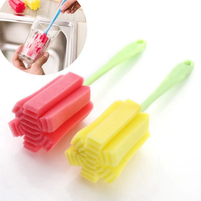 Hoomall Sponge Brush For Wineglass Bottle Coffe Tea Glass Cups long handle Kitchen Cleaning Tool Plastic And 25x6cm | Дом и сад