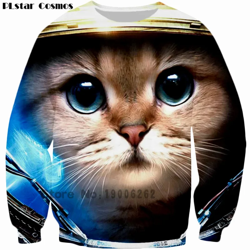 Милый Кот космонавт 3D Толстовка забавные толстовки для мужчин/для женщин с