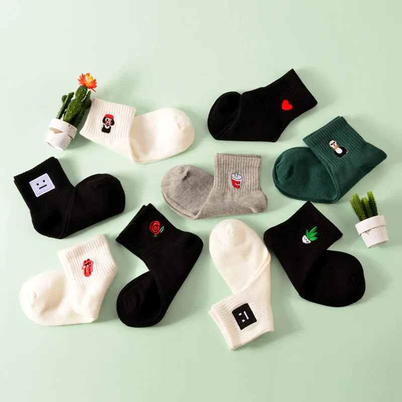Новинка корейский стиль Harajuku забавные одноцветные короткие носки с