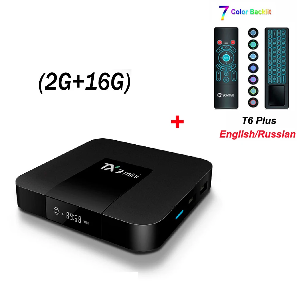 VONTAR TX3 Мини Смарт ТВ приставка Android 8,1 2 Гб 16 Гб Amlogic S905W четырехъядерный ТВ приставка H.265 4 к WiFi медиаплеер TX3mini 1 ГБ 8 ГБ - Цвет: 2G 16G T6 plus