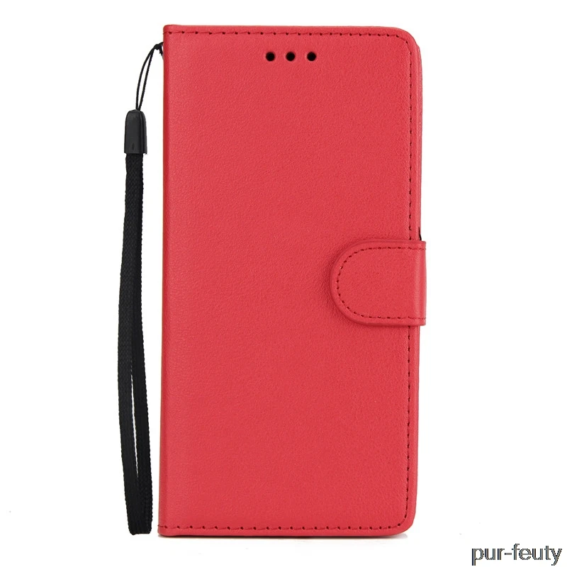 Кожаный чехол для huawei Y6 Prime, чехол для huawei Y6Prime Y 6 Prime Y6, сплошной цвет, флип-кошелек, чехол для телефона s Coque - Цвет: Красный