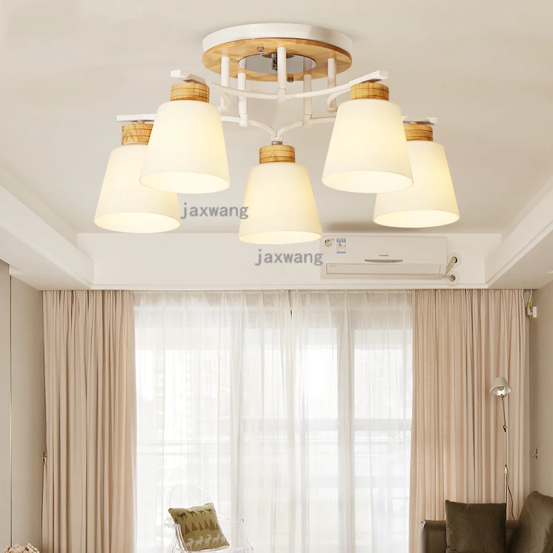 Скандинавский светодиодный потолочный светильник для гостиной Лофт Deco арт-кабинет спальня деревянный потолочный светильник для столовой Бар для чтения потолочные светильники блеск
