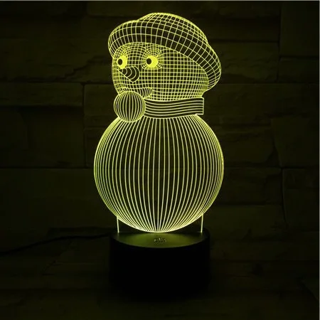 Рождественский 3d Снеговик светодиодный ночник настольная лампа креативное