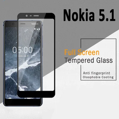 3D закаленное стекло для Nokia 5 1 2018 полное покрытие 9H защитная пленка