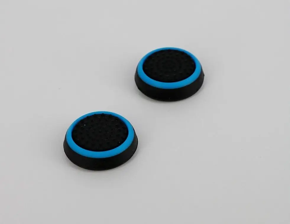 black blue 2 шт./лот игровой аксессуар защитную крышку силиконовый рукоятка пальца шапки для PS4 тонкий поляризационный фильтр Pro/Xbox 360/PS3/Xbox one игровые контроллеры - Цвет: black blue