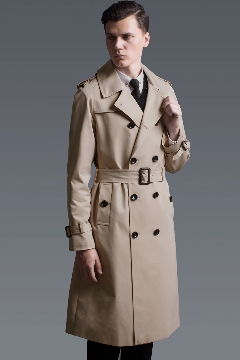 

S-6XL! 2018 Double-breasted trench coat The new fashion of England raglan long coat Leisure coat big yards