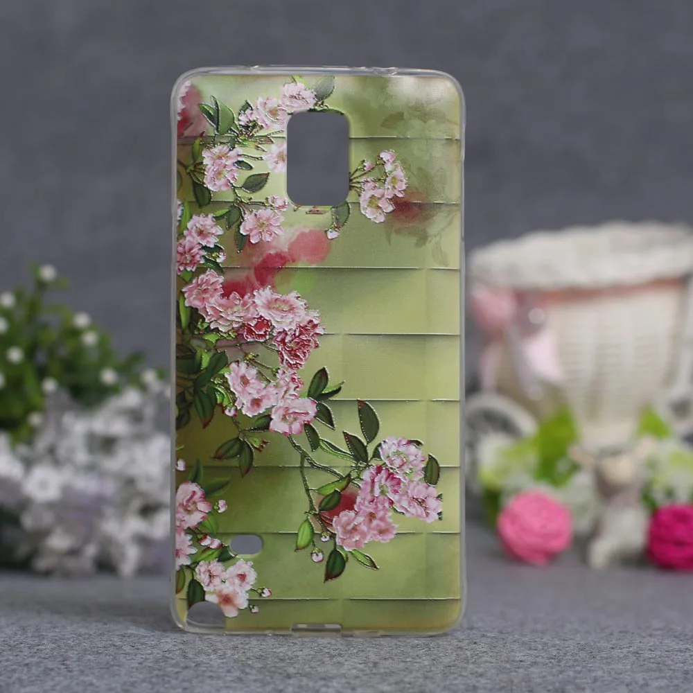 Мягкий чехол из ТПУ с 3D рисунком для Samsung Galaxy Note 4 N9100 силиконовая задняя крышка