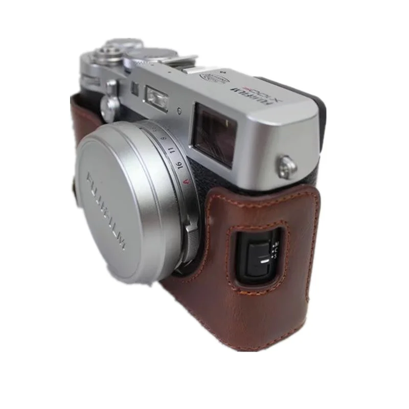 Чехол из искусственной кожи для Fujifilm Fuji X100F черный/кофейный/Коричневый