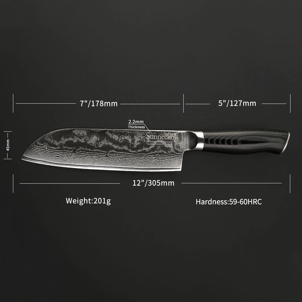 SUNNECKO 7 &quotсантоку Ножи 73 слоев Дамаск Сталь Кухня ножи японский VG10 острое лезвие