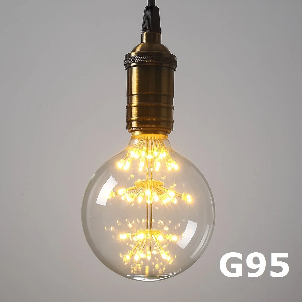 MTX-G95-Star 3D Светодиодная лампа Эдисона, ретро красочная E27 AC110V 220V для дома фестиваль Стекло лампада теплый белый рождественские украшения rgb арт светильник лампочка - Цвет: MTX-G95-Star
