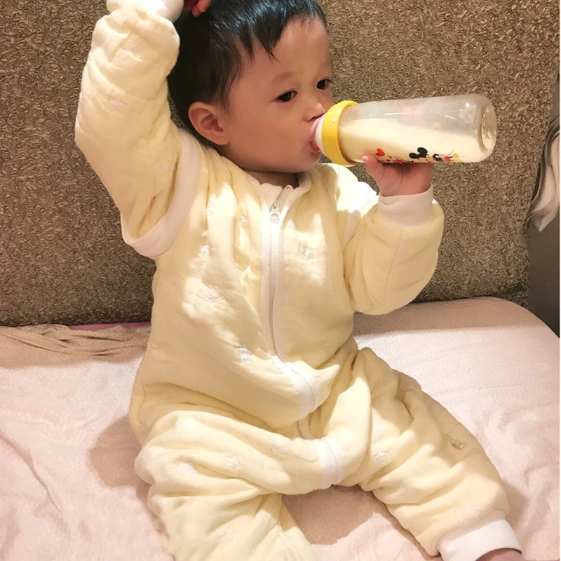 MMKIDS Newborn Baby Bathrobe Pajamas Cotton Separate Sleeve Sleeping wear Cartoon Cloud Babies Kids Sleepers Toddler |