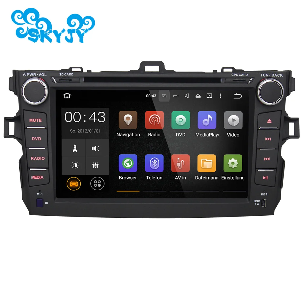 Новый 8 дюймов Android 1 автомобильный DVD плеер GPS навигация Радио Аудио для Toyota Corolla Navi