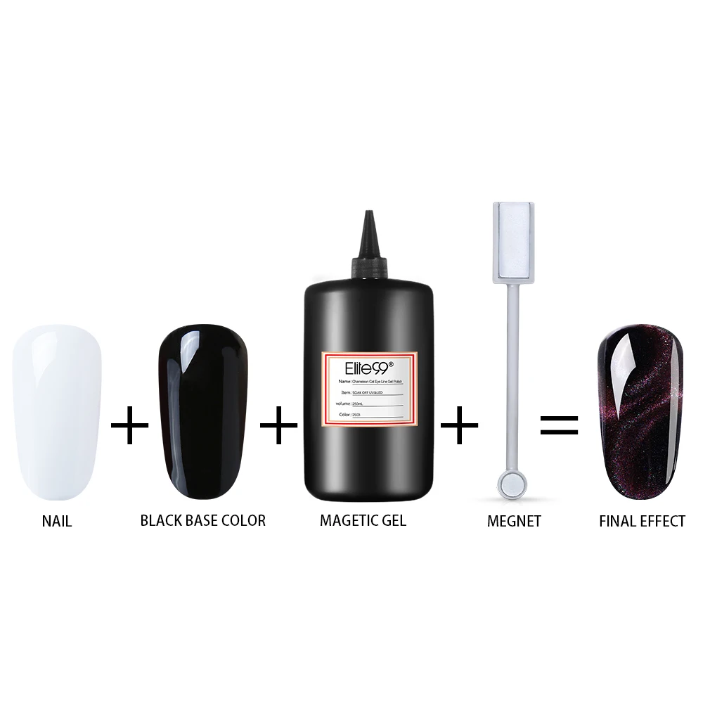 

Elite99 250ML Magnetic Chameleon Cat Eye Gel Polish Soak Off UV LED 3 Colors 3D Metal Semi Permanent Primer