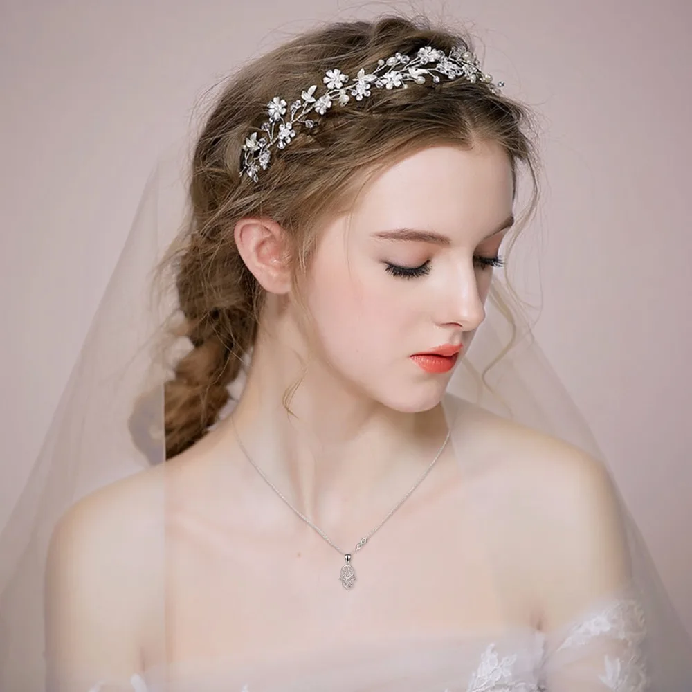 Женская цепочка из серебра 925 пробы с кулоном|hamsa hand|fashion necklacenecklace fashion |