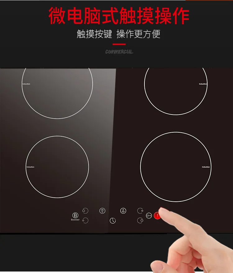 Commercial High-power 4-cooker Built-in Electric Induction Cooker Home Appliances Kitchen Embedded Ranges Hobs | Бытовая техника