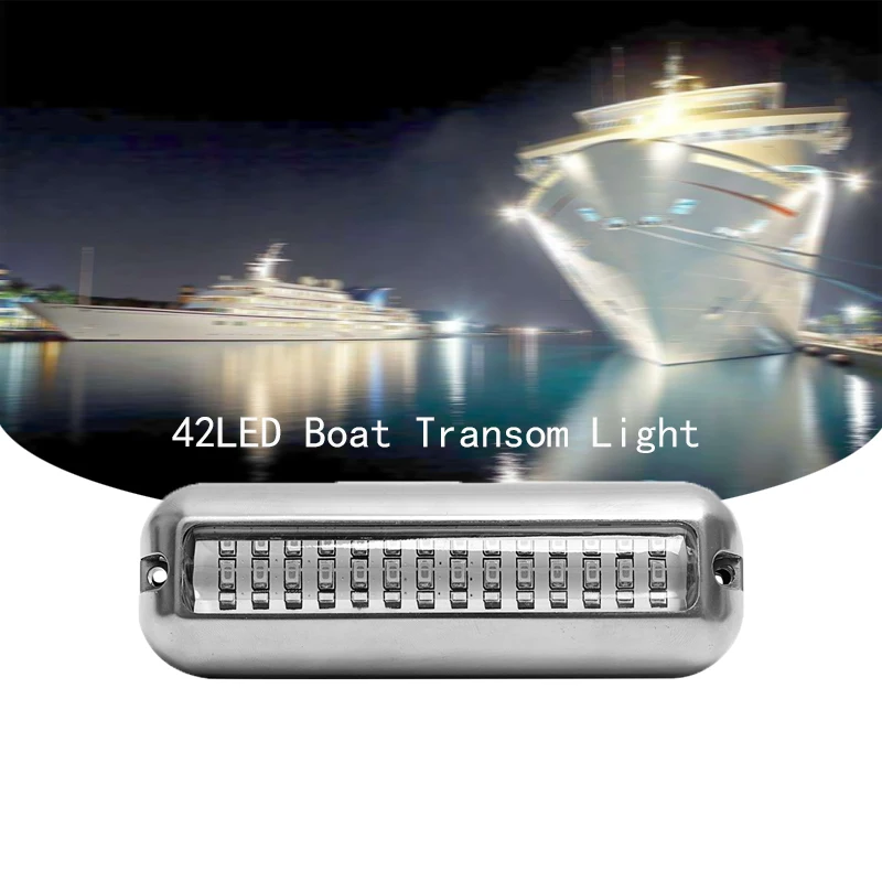 Универсальный 12 В DC белый/синий/зеленый/красный 42LED морской нержавеющей стали под водой понтон Водонепроницаемый Лодка транца светильник 4 вида цветов