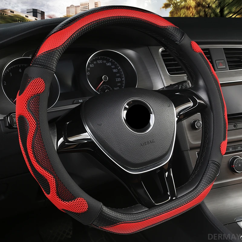 Чехол рулевого колеса автомобиля нескользящий для VW Golf Polo Beetle CC Scirocco Sagitar SANTANA Jetta