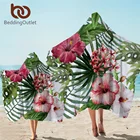 BeddingOutlet банное полотенце с тропическим растением и капюшоном, полотенце из микрофибры с капюшоном и цветами и листьями, 55x152 см
