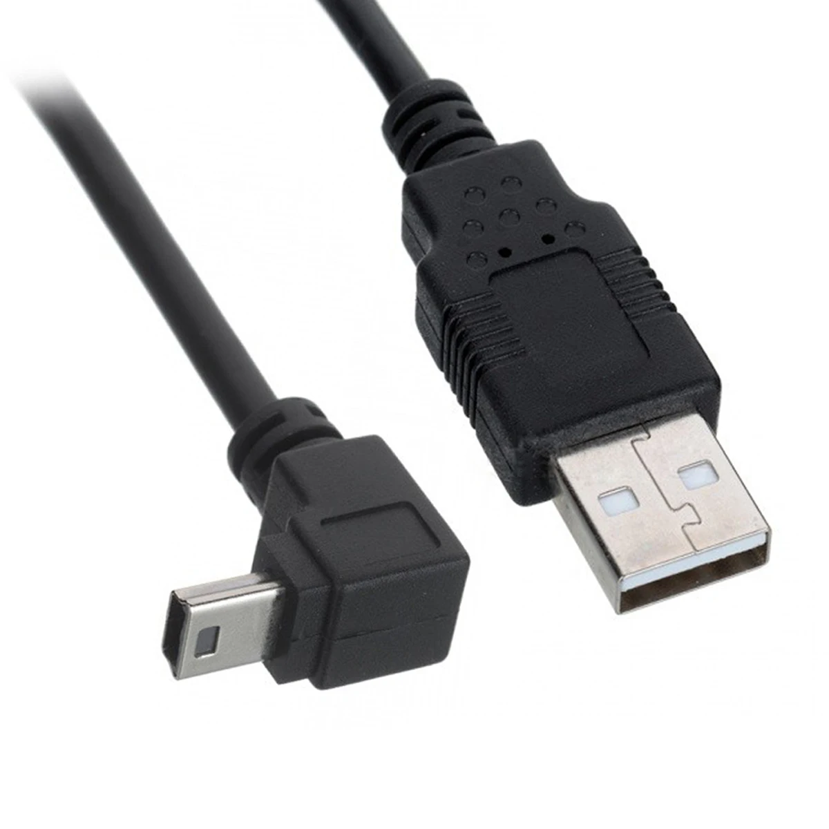 

Zihan Mini USB 2.0 B Type 5pin Male Down Angled 90 Degree to USB Male Data Cable 0.5M