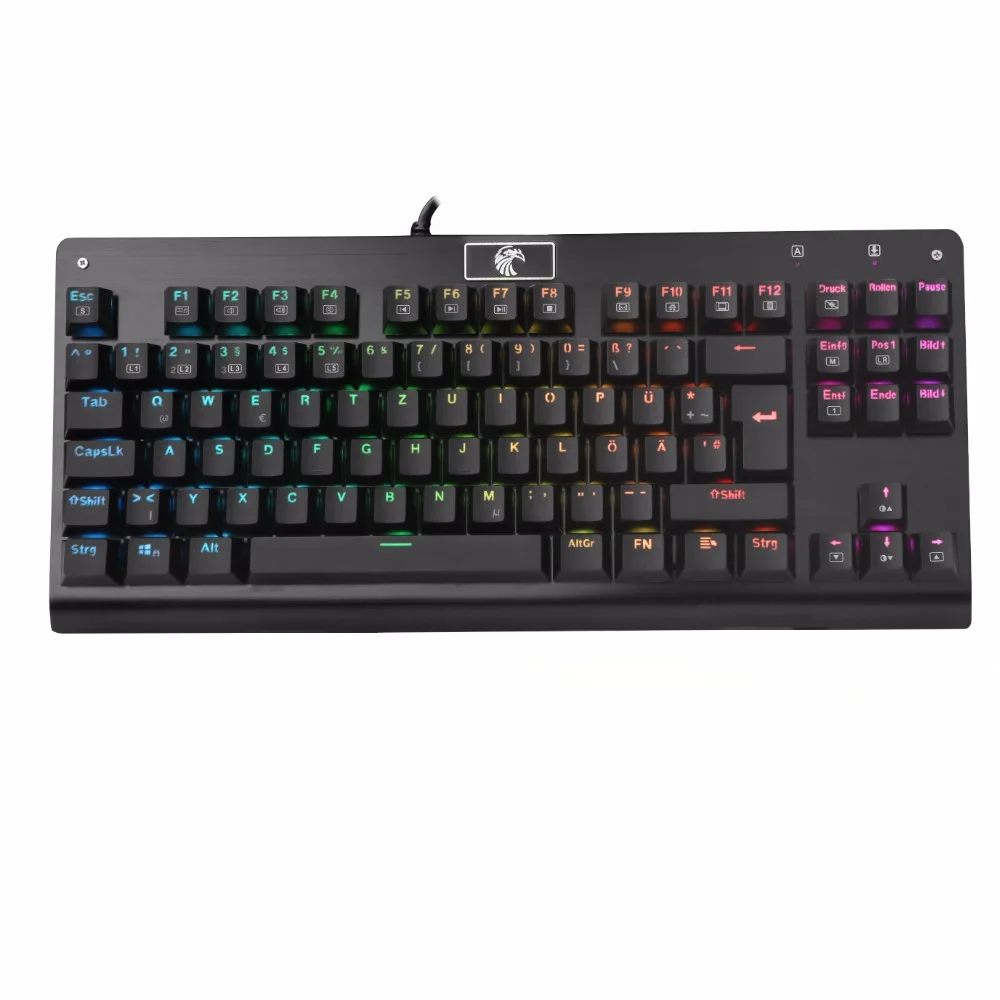 Механическая игровая клавиатура RGB с немецкой раскладкой светодиодный