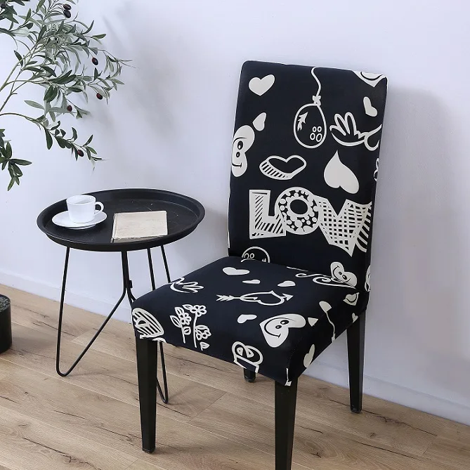ChairCoversPattern40 Чехлы для обеденных стульев с рисунком для домашнего использования, спандекс для защиты стульев от пятен и грязи - Цвет: ChairCoversPattern40