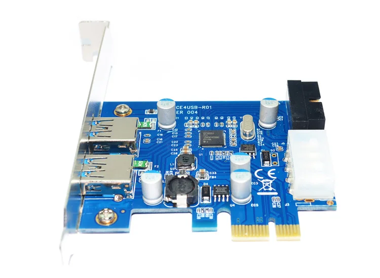 3 0 USB PCIe плата расширения Внешние 2 порта USB3.0 + внутренних 19Pin разъем 4Pin IDE питания