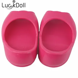 Новая красная женская обувь для куклы 18 дюймов, Одежда для куклы, винтажный рисунок сердца, популярные аксессуары для кукол N478