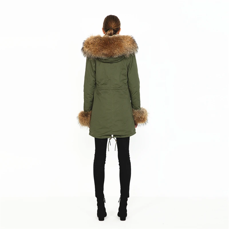 OFTBUY, новинка, парка, натуральный мех, пальто, зимняя куртка для женщин, натуральный мех енота, воротник, теплый, толстый, мех кролика, подкладка, парки, отстегивающиеся