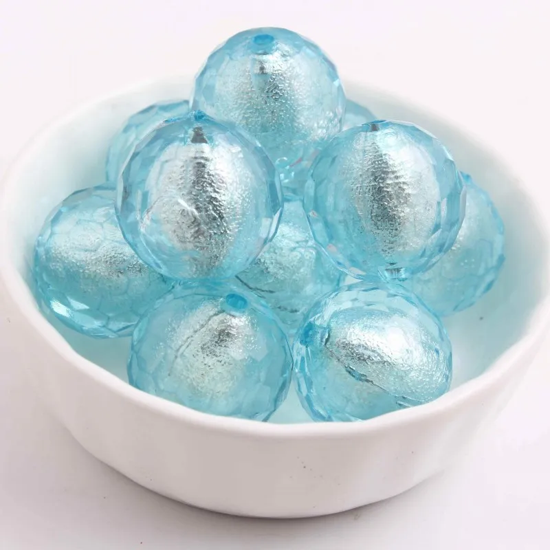 turquoise Kwoi Vita круглые цветные 20 мм 100 шт много гранулы диско акриловые Серебристые фольгированные бусины для массивного ожерелье из бисера Украшение - Цвет: turquoise