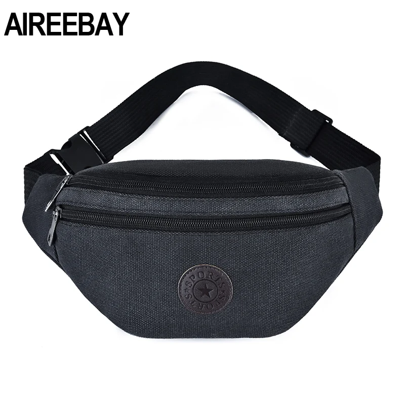 AIREEBAY большая поясная сумка холщовая многофункциональная уличная нагрудная