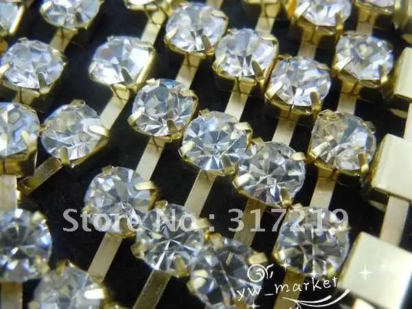 Бесплатная доставка цепочка для чашки со стразами ss38 Прозрачная основа Золотая 10