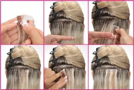 ZZHAIR, а так же 30 г-70g 1" 16" 1" 20" 2" 24" фабричного производства, переходящие плавно от темного к светлому) волос Пряди человеческих волос для наращивания 20 шт./упак. пряди волос на ленте, волосы на Клейкой Ленте имитирующей кожу