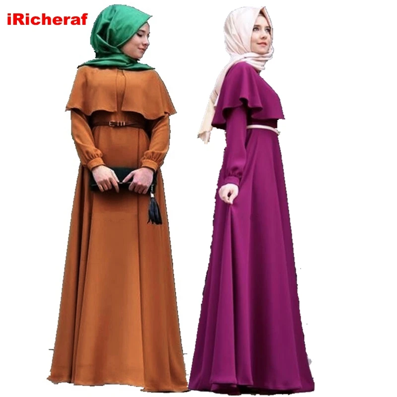 IRicheraf Абая для женщин Abaya Дубай мусульманский халат платье молитвы Jupe Musulmane Longue