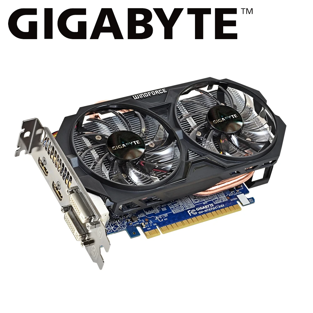 Графическая карта Gigabyte gtx 750 ti 2 Гб на базе NVIDIA GeForce GTX Ti GPU GDDR5 128 битная видеокарта